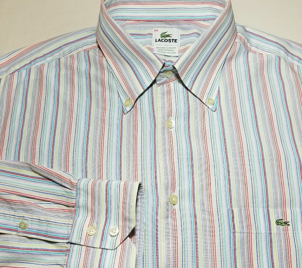 Lacoste multi-color pinstripe shirt 44 EUR (XL)