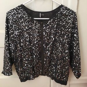 Sparkle & Fade sequin bomber jacket