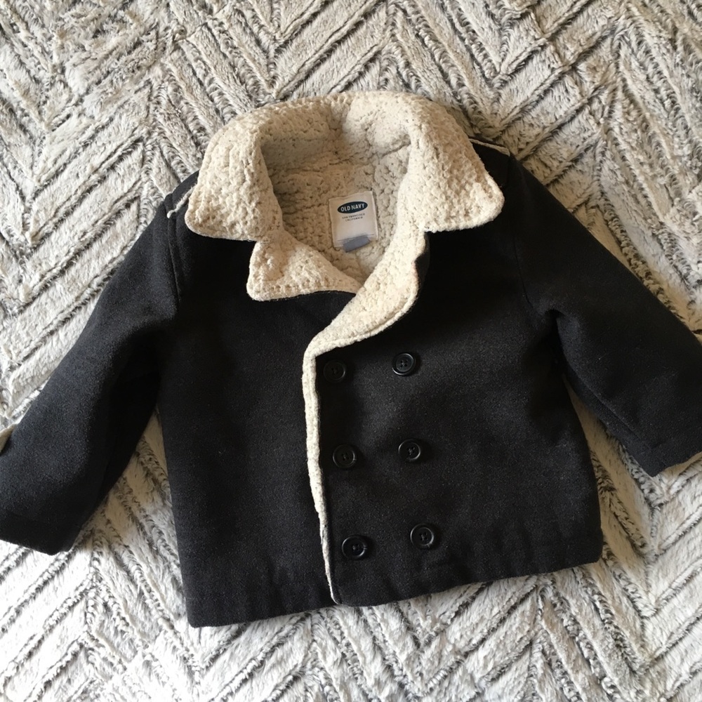 12-18 mo Old Navy Gray Pea Coat - Picture 1 of 6