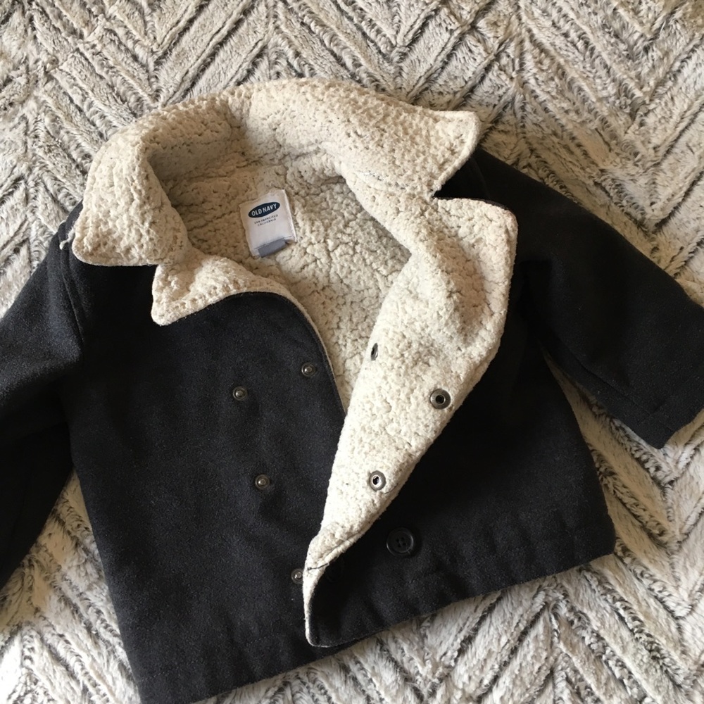 12-18 mo Old Navy Gray Pea Coat - Picture 3 of 6