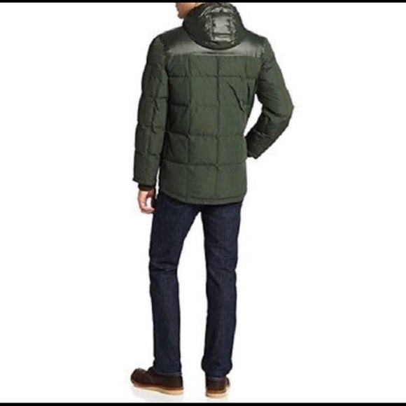 Cole Haan Forest Green Down Fur Coat - Picture 2 of 8