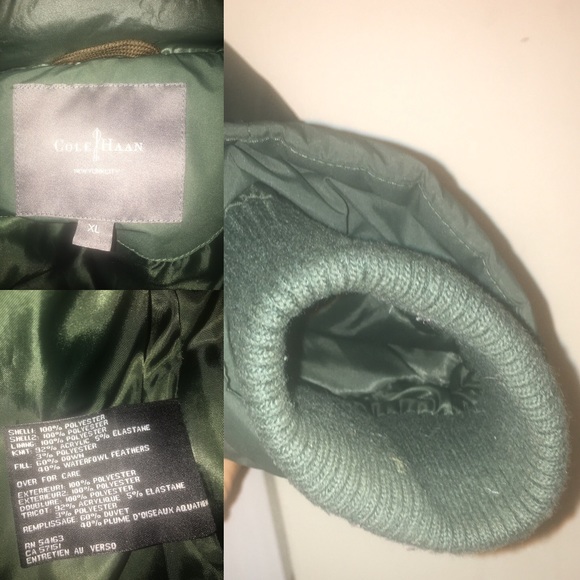 Cole Haan Forest Green Down Fur Coat - Picture 7 of 8