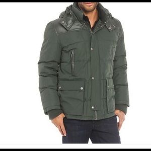 Cole Haan Forest Green Down Fur Coat
