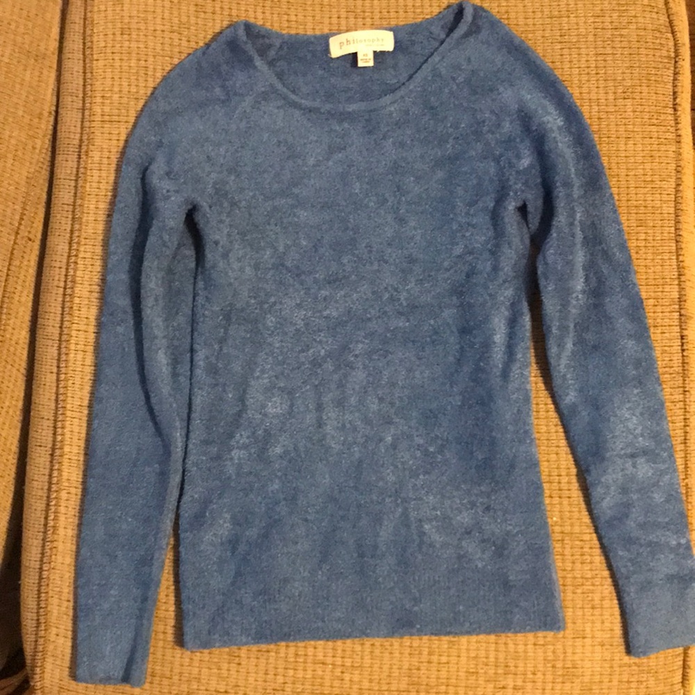 Blue Sweater terry cloth like soft to the touch