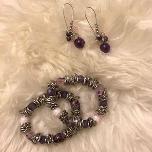 Handmade earrings and bracelets set