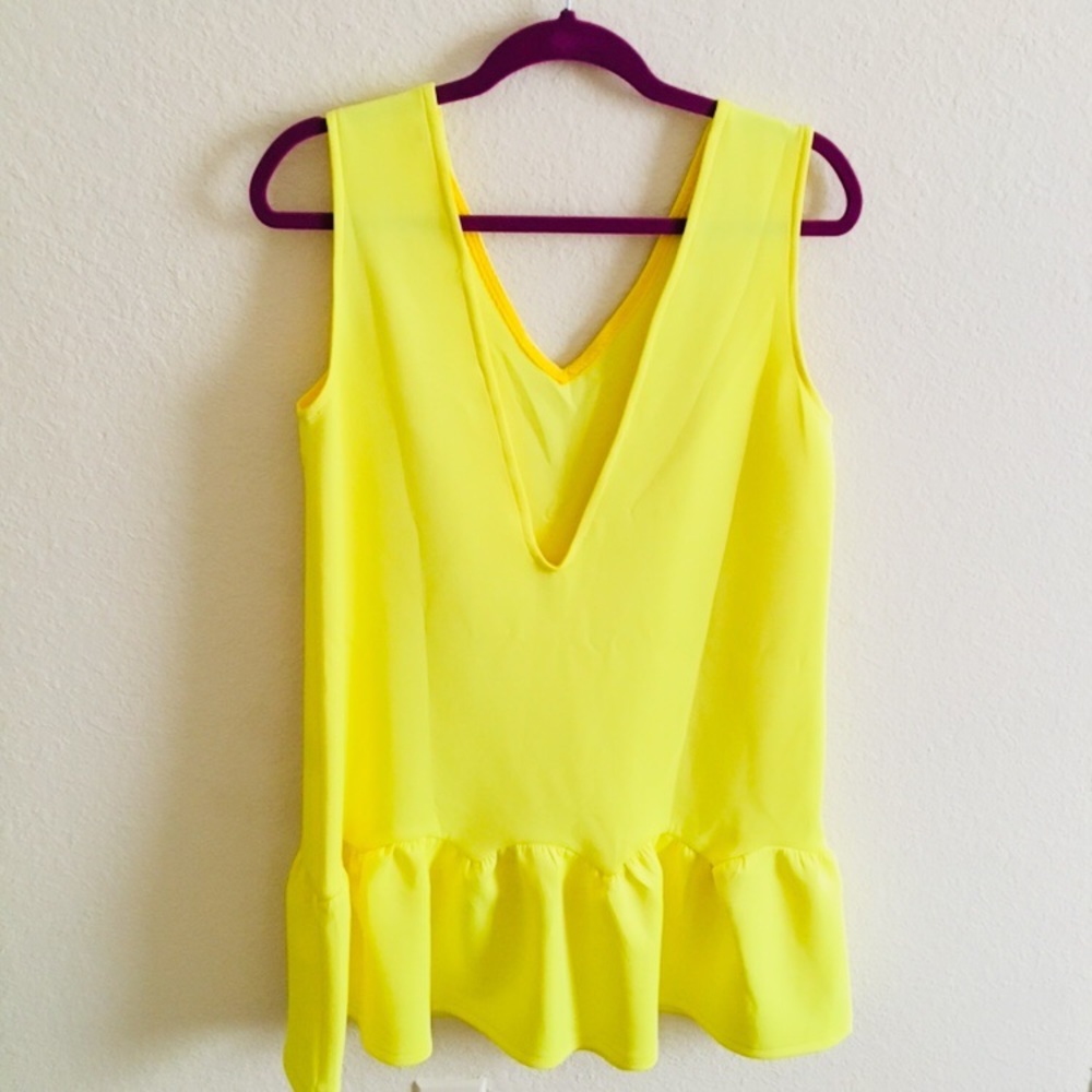 Bright yellow scuba dress