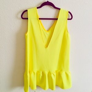 Bright yellow scuba dress