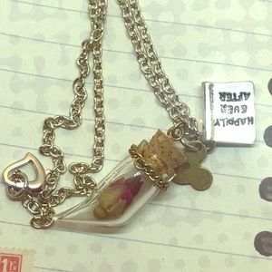 Beauty and the beast rose necklace