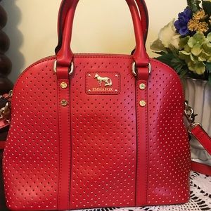 Emma fox red leather handbag