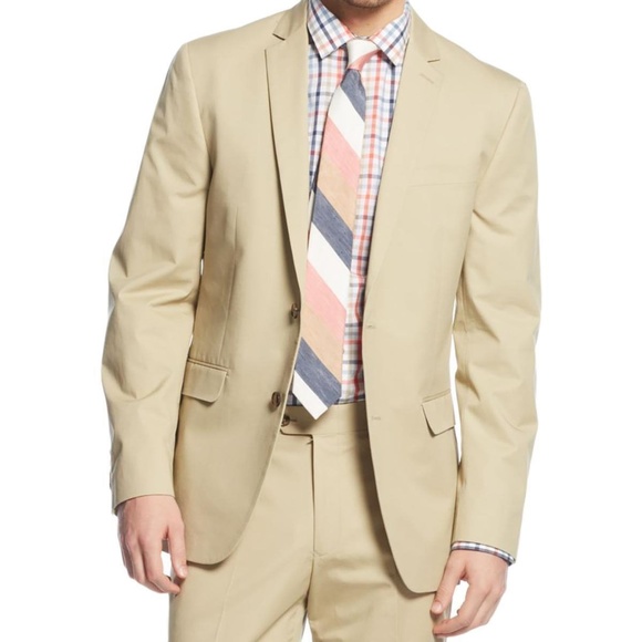 Bar III-Beige Twill 2Vent 2Button Blazer 36R NWT - Picture 1 of 6