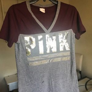 Victoria’s Secret Pink T-shirt Sequin Logo