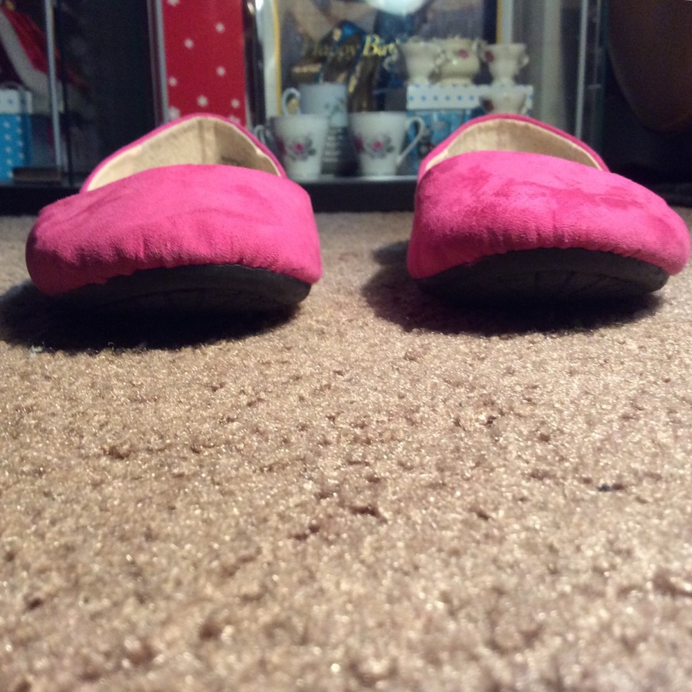 Pink Felt Flats