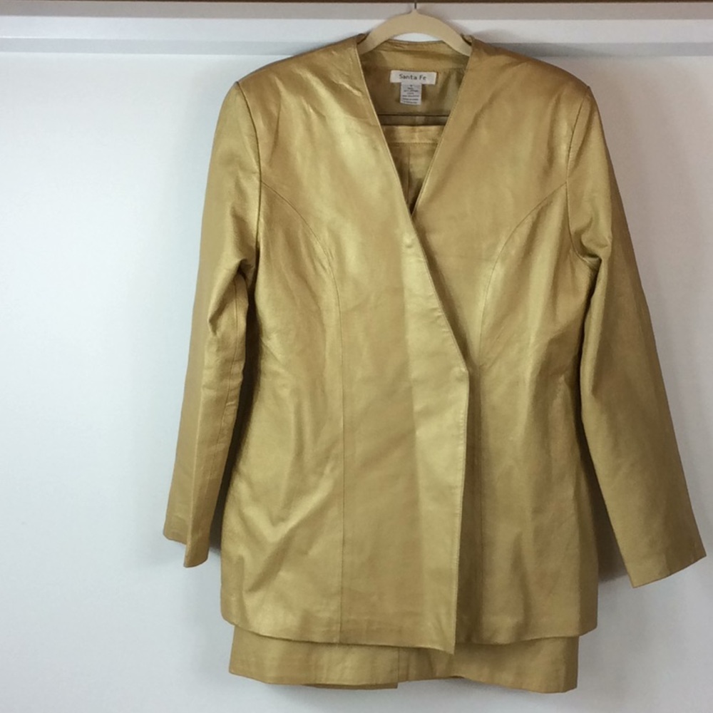 Gold leather skirt and jacket by Santa Fe