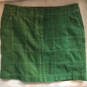 Green corduroy Loft mini skirt
