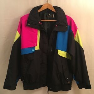 CB Sports Vintage Bright Windbreaker Ski Jacket XL