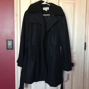 Michael Kors Navy & black pea coat