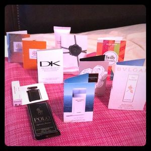10 perfume samples 1 lotion sample
