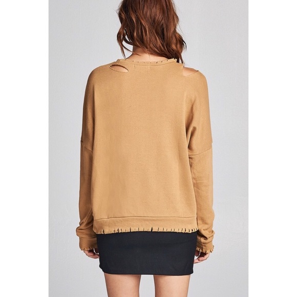 🚨Long Sleeve Distressed Top - Picture 4 of 5