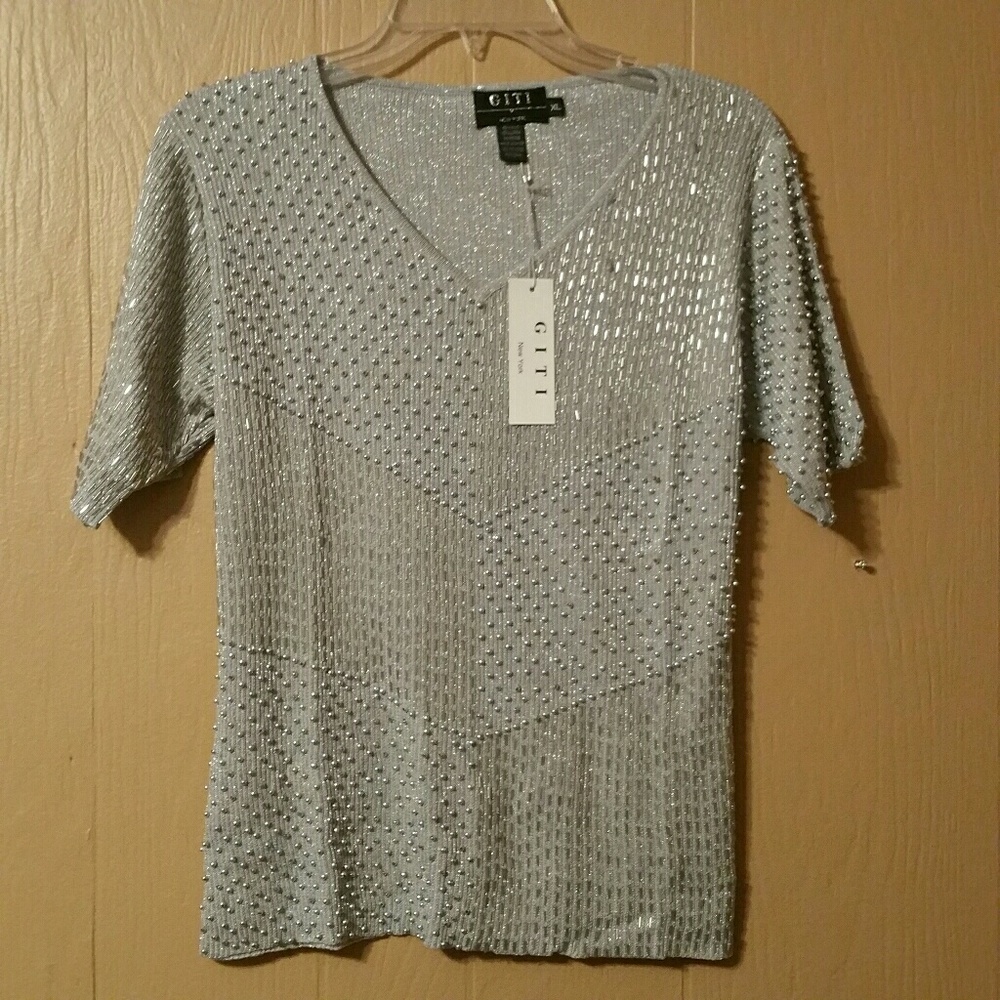 Got it New York Silver Sequin Blouse