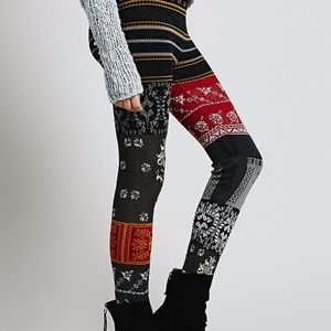 Free People Patchwork Sweater Leggings