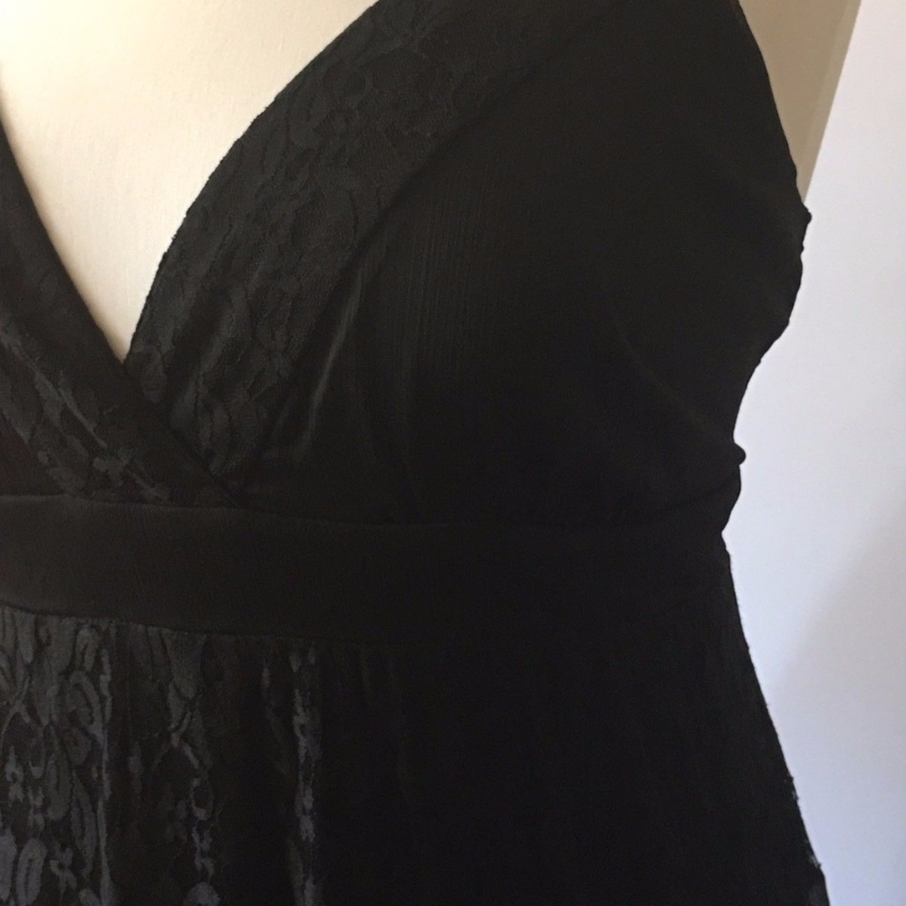 Torrid Tiered Black Lace & Chiffon Dress