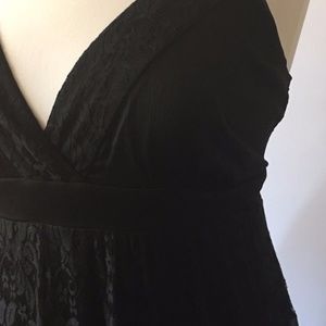 Torrid Tiered Black Lace & Chiffon Dress