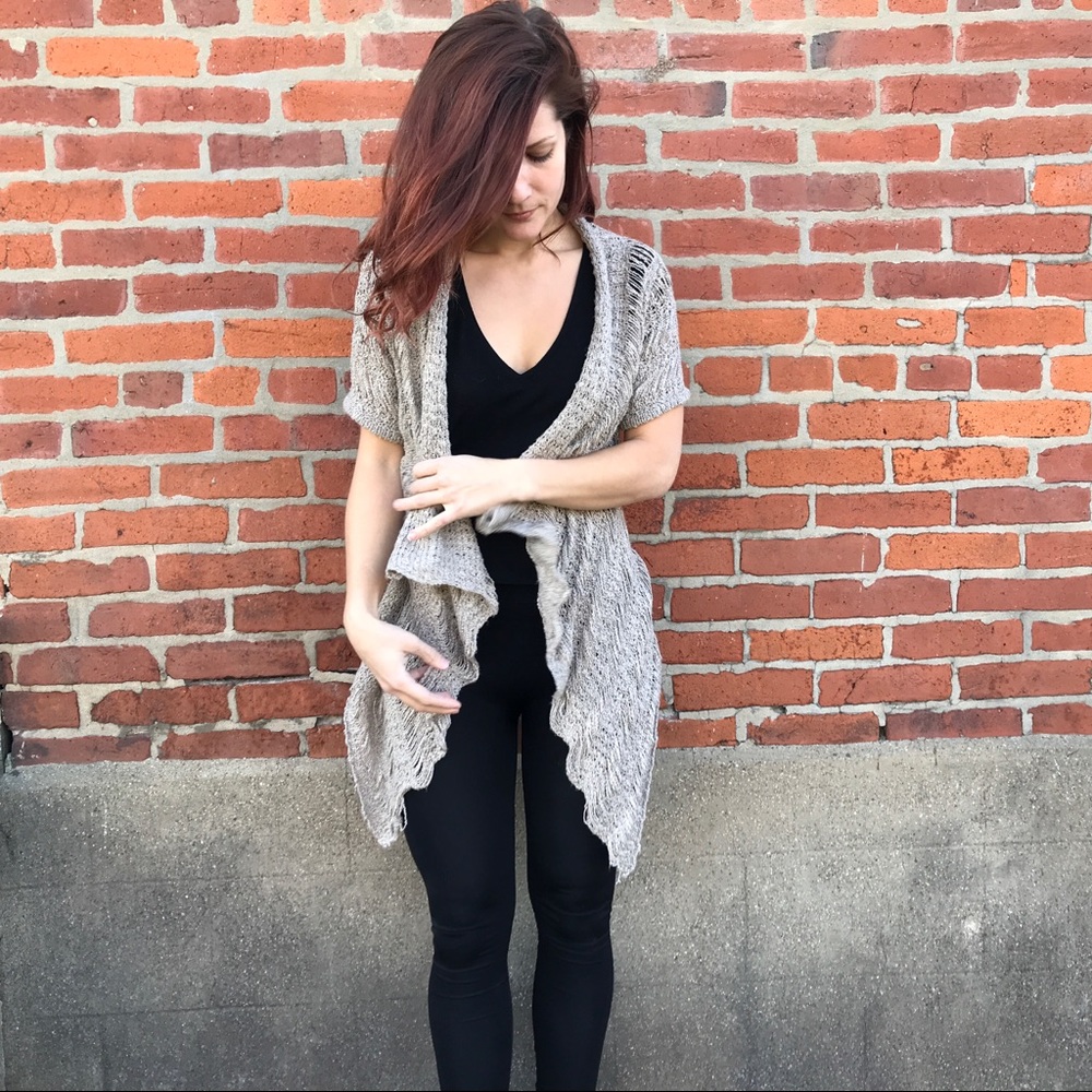 Open knit crochet cardigan