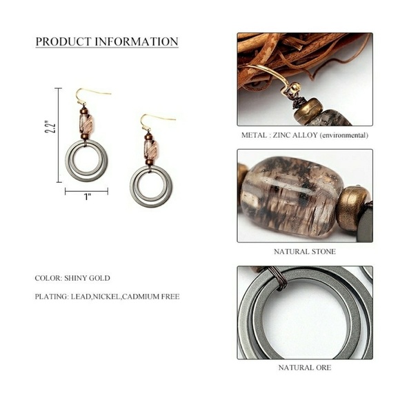 Double Circle Dangle Earrings - Picture 5 of 6