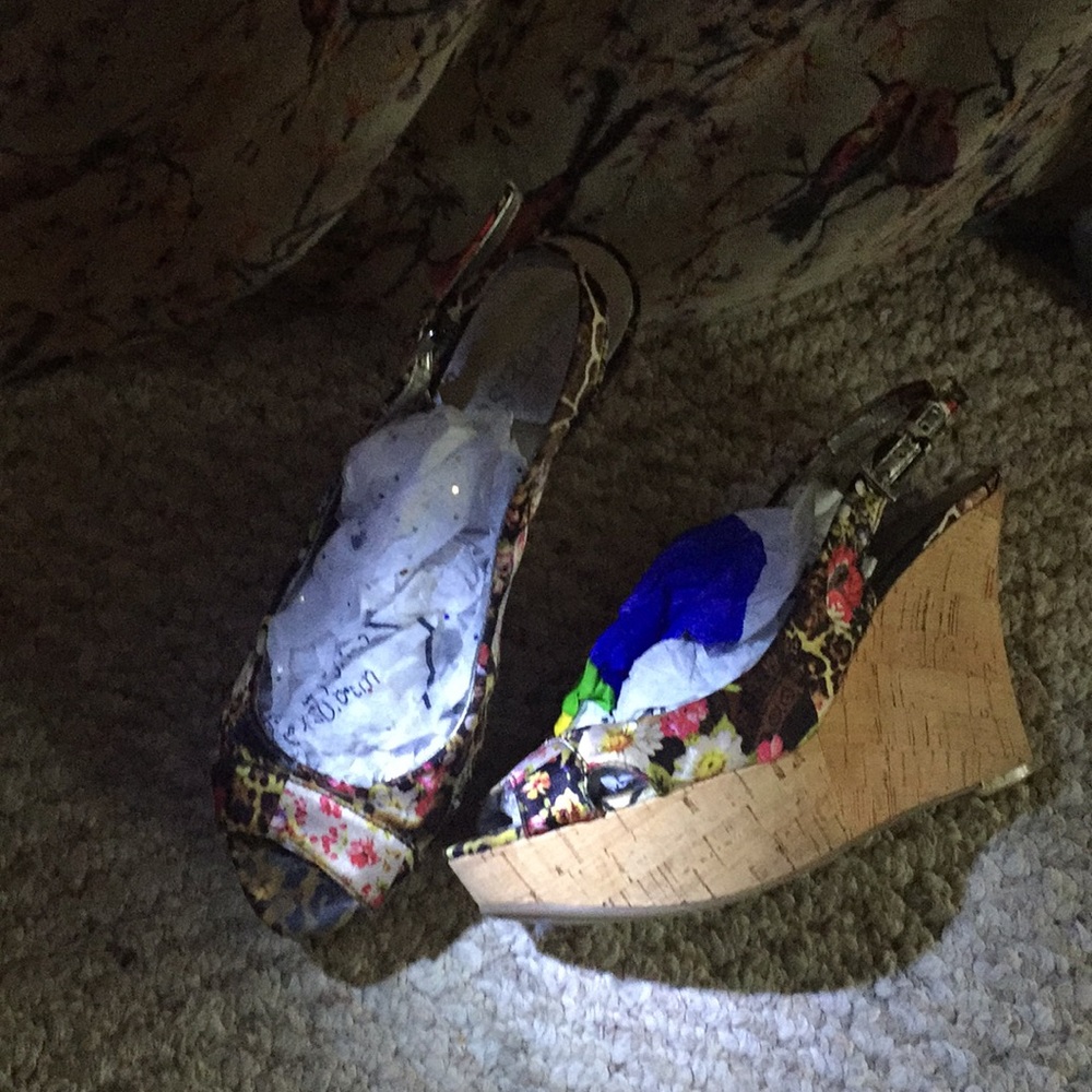 GUESS Cork Slingback Wedges