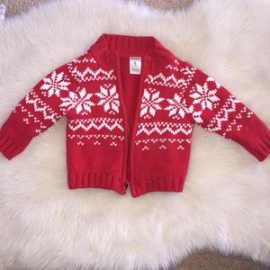 6m Red & White Carter’s Snowflake sweater ❤️