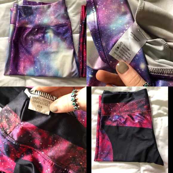 2 pairs of galaxy work out leggings ! - Picture 2 of 5