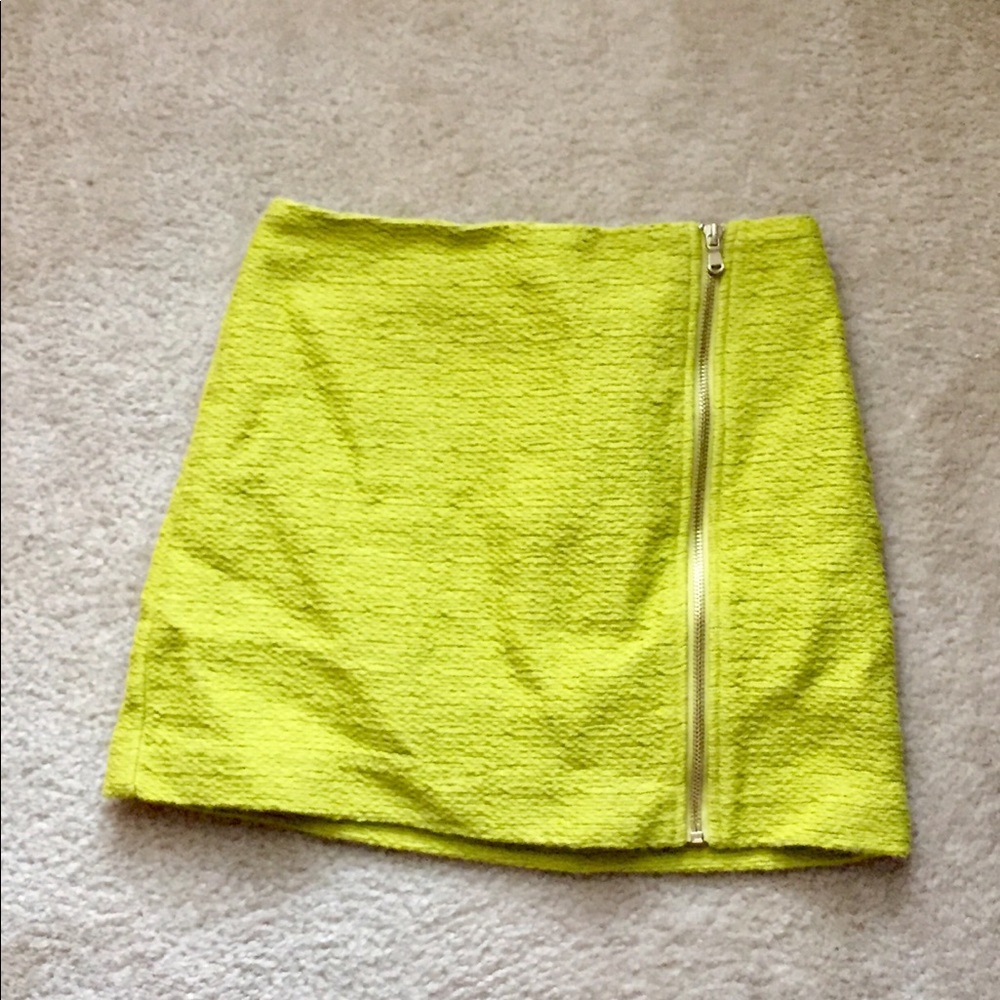 Chartreuse mini skirt