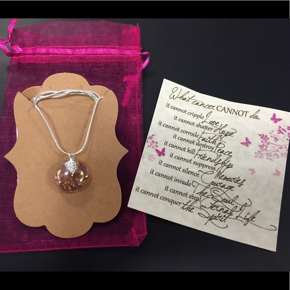 New handmade Pink Peach necklace breast cancer - Picture 4 of 8