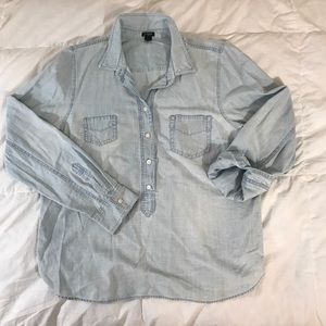 J crew distressed denim collared shirt
