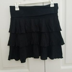 Express Ruffled Black Mini Skirt