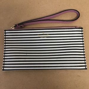 Kate Spade New York Pouch Zipper Bag Black & White