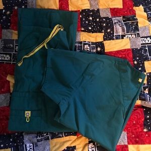 Wonderwink hunter green women's scrubs set small p