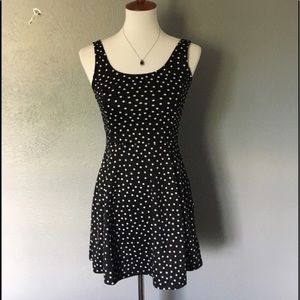 H&M dress. Black and white polka dot skater dress