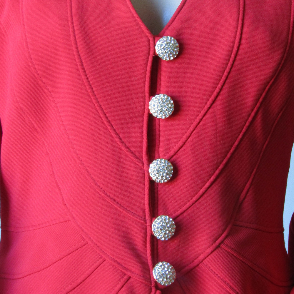 Vintage "Flora Ashley" Evening Red Dress - Picture 4 of 5