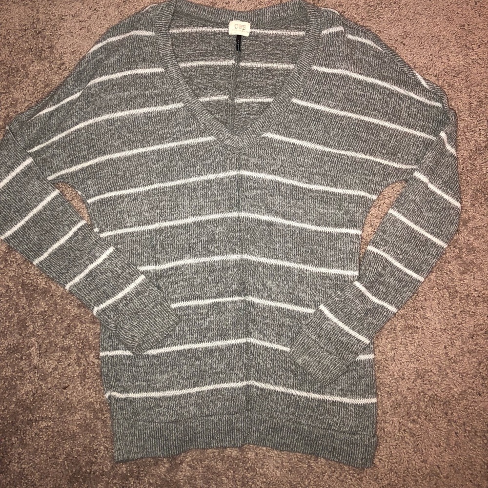 Pacsun gray and white stripe sweater