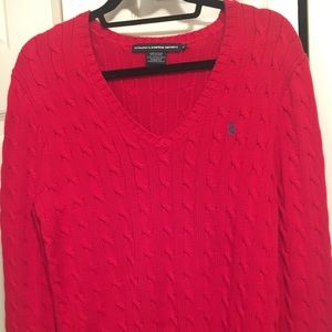 RL Sport, Red Cable Knit Sweater