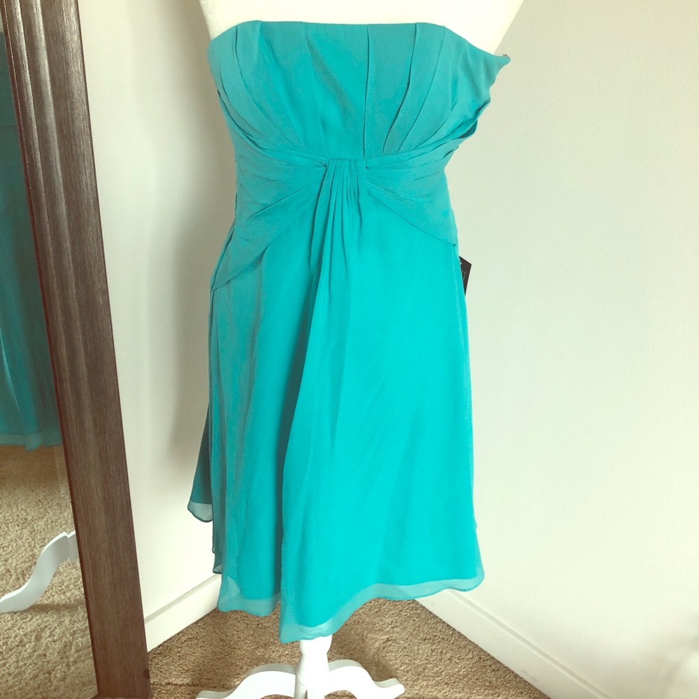 NWT Ann Taylor Strapless Silk Georgette Dress, 2