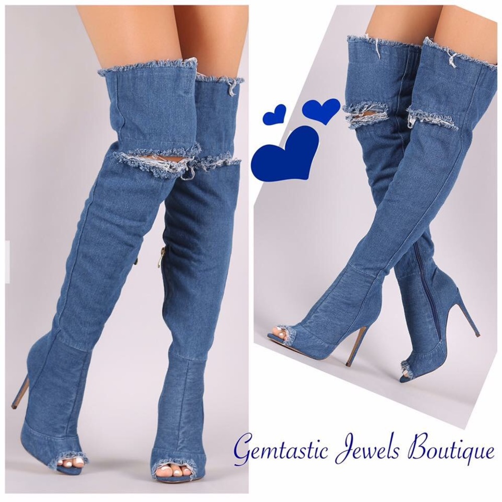 Peep Toe Distressed Boot