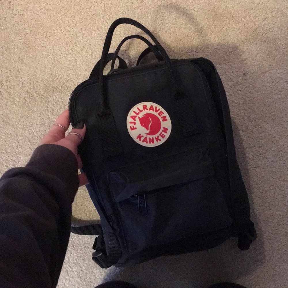 Black Fjallraven Kanken mini backpack