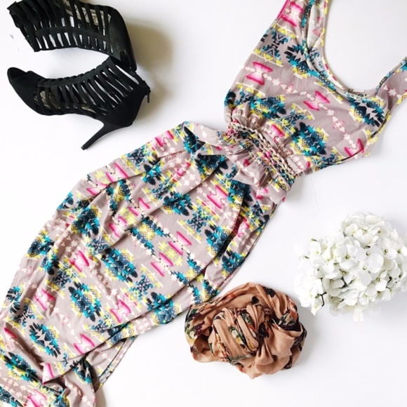 Love, Fire Tribal Sleeveless Maxi Dress - Picture 1 of 4