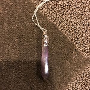 Purple Amethyst Silver Chain