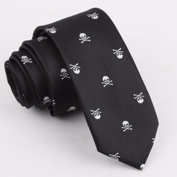 ONE LEFT! Skull Jacquard Necktie - Picture 2 of 5