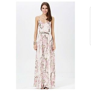 White and Pink Maxi Dress