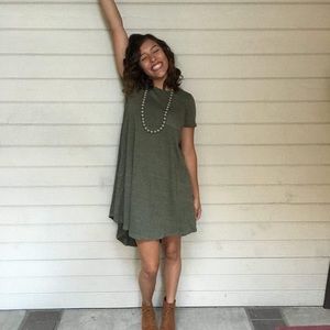 Great cond. LulaRoe Heathered Olive Carly Dress