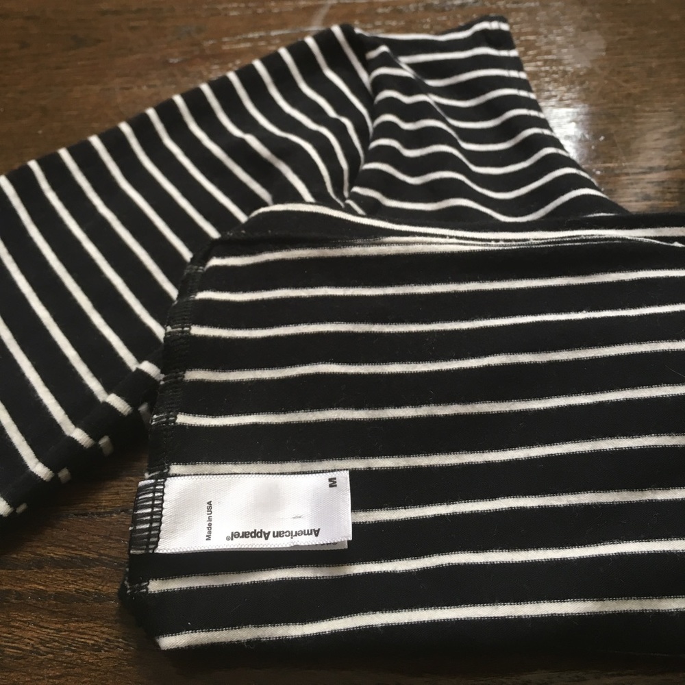 American Apparel Striped Long Sleeve Crop Top